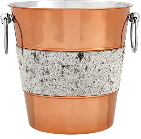 Champagne/Wine Bucket, Albany, Cowhide/Copper