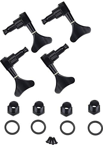 Bnineteenteam 2L 2R Zinklegierung Mechaniken Stimmwirbel für E-Bass (schwarz) Performance-Zubehör Musikinstrumentenzubehör Zubehör Für Musikinstrumente
