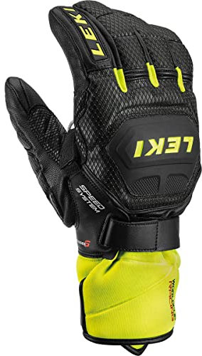 LEKI Worldcup Race Flex S Speed Handschuhe, Black-Ice Lemon, EU 9.5