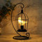 JHY DESIGN Hängend Vogelkäfig Birne Lampe Batteriebetrieben 31cm Hoch Schnurloses Tischleuchte Deko Kabellos Metall Batterie Tischlampe für Wohnzimmer Schlafzimmer Party Hochzeit Garten (Schwarz)