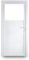 EcoLine Nebentür - Nebeneingangstür - Tür - 2-Fach, 1/3 Glas, 2/3 Füllung, außenöffnend innen weiß/außen: weiß BxH: 1000 x 1900 mm DIN Links