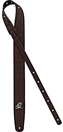 Ortega Guitars Veganer Gitarrengurt Längenverstellbar - Akustik Gitarre / Bass, E-Gitarre, E-Bass - Vegan Series - Dunkelbraun (OSVG-BR)