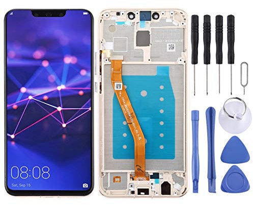 LCD de la Pantalla táctil Pantalla LCD y Conjunto Completo de digitalizador con Marco for Huawei Mate 20 Lite/Maimang 7 (Color : Gold)