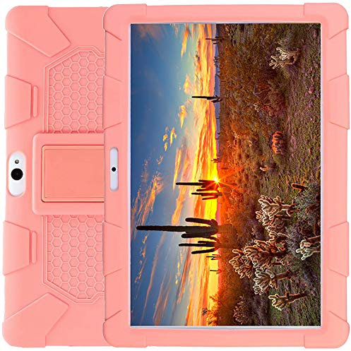 AKNICI 10.1 Zoll Silikon Hülle für TOSCIDO K108 X104 X109/LNMBBS 10/Qimaoo 10/Padgene 10/BEISTA X101/ACEPAD A121 A140 A12G/Dragon Touch K10 Max10/Haehne 10,1/ALLDOCUBE iPlay10 Pro/TYD-108 TYD-107,Pink