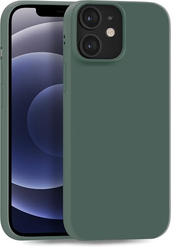MyGadget Hülle kompatibel mit iPhone 12 Mini - robuste Handyhülle TPU Case Slim Silikonhülle - Back Cover Kratzfest Schutzhülle matt Olivgrün