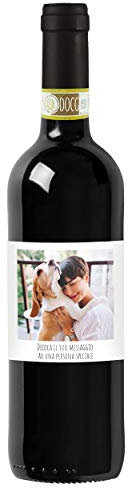 Bottiglia personalizzata con foto e dedica di Chianti DOCG - Idea Regalo per Compleanno, Natale, anniversario, Pasqua, San Valentino, festa del papà e festa della mamma
