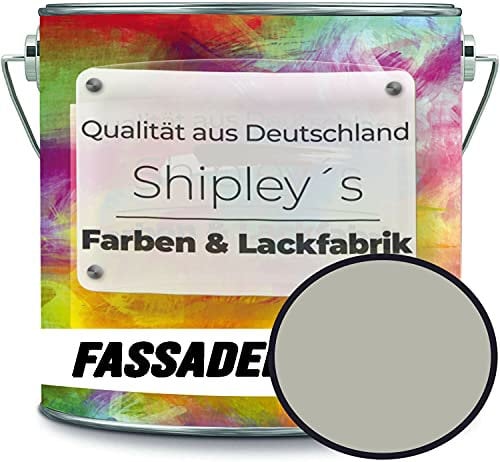 Fassadenfarbe mit Lotuseffekt hochwertige Silikonharzfarbe Sockelfarbe RAL 7032 Kieselgrau // Shipley's Farben & Lackfabrik