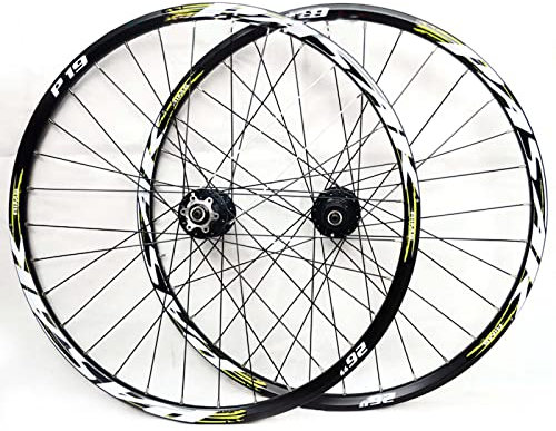 WCYSCORE 26/27.5/29 Mountainbike Laufradsatz, 7-11 Gang Kassettennabe Scheibenbremse Laufradsatz Mountainbike Disc MTB Rennrad Laufrad,MTB Mountainbike Laufrad Fahrradteil(Color:Green,Size:29in)