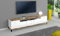 Dmora - TV-Schrank Raffaele, niedriges Wohnzimmer-Sideboard mit 2 Türen, Fernsehständer-Basis, 100 % Made in Italy, 200 x 40 x 47 cm, glänzendes Weiß und Ahorn,