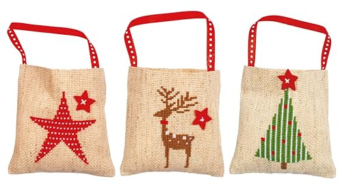 Vervaco Set of 3 Christmas Gift Bags