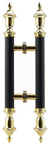 Kommerzieller großer Türgriff Schwarz und Gold, runde Stangengriffe mit Enden im Retro-Stil, Push-Pull-Türgriff für Eingangstor von Einkaufszentren/Gebäuden (Size : 100cm/39 3/8-50cm) (100cm/39 3/8)