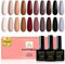 Yueshop Nude Gel Polish,10 PCS Natural Nude Beige Brown Grey black Gel Nail Varnish Sets,Autumn Winter Gel Nail Polish Soak-Off UV/LED Lamp for Nail Art Manicure Salon,8ml