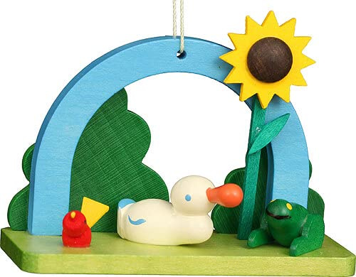 Christian Ulbricht Osterschmuck Entlein und Frosch am Bogen - 5,4 cm