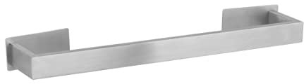 WENKO Turbo-Loc Badetuchstange UNO Genova Matt 40 cm, Handtuchstange aus Edelstahl ideal für Badetücher oder Handtücher, Befestigen ohne Bohren, rostfrei, (B x H x T): 41 x 4,4 x 7,6 cm