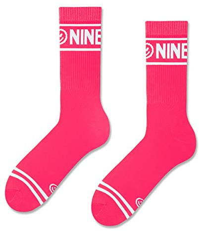 ZOOKSY - Chaussettes Sportives NINETIES I Unisexes I Gym, Antidérapantes I 1 Paire I 41-46 I Rose