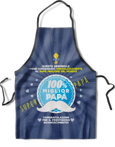 KAÏDENSÏ Idea de regalo para el día del padre original – Delantal al mejor padre del mundo – Delantal cocina papá – Ideas de regalos divertidos – Gadget cumpleaños originales para él, blue_ Mejor Papá