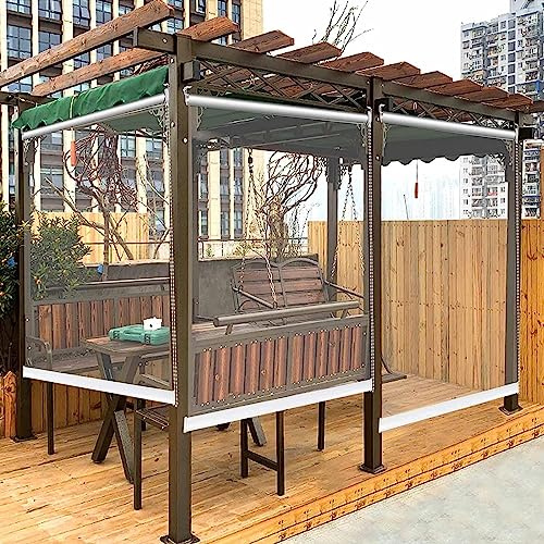 FENGSHOUU Transparentes Wasserdichtes Rollo,PVC-Kunststoff-Regenschutz-Fenster-Rollos,Outdoor-Balkon-Terrassen-Tür Durchsichtige Rollos,Wärmeisoliert,Staubdicht,mit Zubehör,Breite x Höhe (80x200cm)