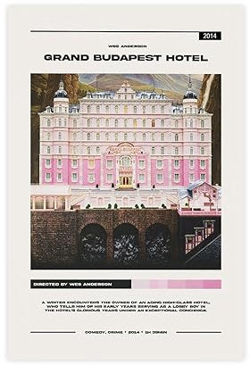 QUNAN Filmposter Grand Budapest Hotel Leinwand Poster ungerahmt: 30 x 45 cm