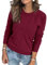 Arach&Cloz Womens Jumpers UK Long Sleeve Crew Neck Ladies Knitted Tops Summer Spring Casual Dressy Sweater (Dark Red, M)