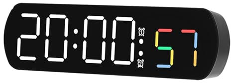Creperture Digitaler Wecker, 16,5 cm, 12/24 Stunden, LED-Digitaluhr, elektronische Stille, einstellbare Helligkeit, Wecker mit Temperatursekunden-Anzeige, batteriebetrieben, Nachttischuhr für