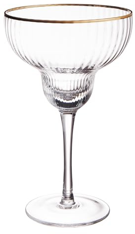 BUTLERS Cosmopolitanglas 350 ml Kristallglas - GOLDEN TWENTIES - | Farbe Durchsichtig - Bar-Glas für Party-Getränke - Cocktailschalen im geriffelten Design
