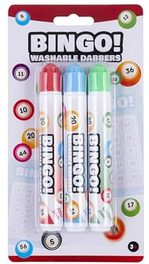Engelhart Bingo Dabber Set 3 Stück – Bingo Stifte Marker in Rot, Grün & Blau – 20 ml pro Stift – Markierstifte für Bingo Spiel, Bingo Karten & Events
