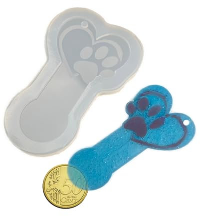 Chooseyours11 Moule en silicone en forme de patte de caddie – Dissolvant de caddie, jeton porte-clés | Puce pour chariot de courses