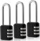 Cieex 3 Pièces Cadenas Code Long, Cadenas à Code 3 Chiffres en Aluminium, Cadenas Casier Cadena Exterieur Etanche pour Gym Garage Hangar Rangement(Noir)