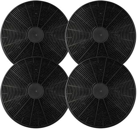 vhbw 4x filtro de carbón activado compatible con Klarstein Aurora, Zarah, Zola, Zelda, Balzac, Aurica, Noir, Prima, Retro campanas cocina - 17,5 cm