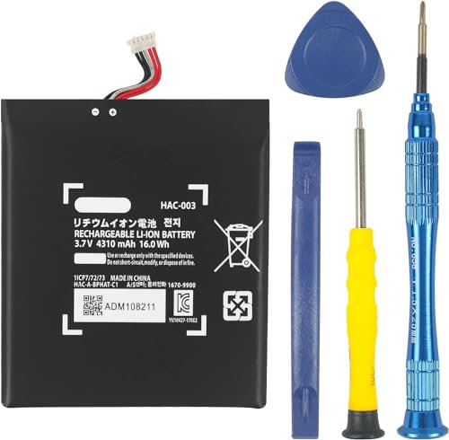 4310mAh HAC-003 Battery for Nintendo Switch Game Console Model HAC-003 2017 HAC-001, 2025 New Upgraded Li-ion Ultra-High Capacity Battery Replacement, with 4 Repair Tools