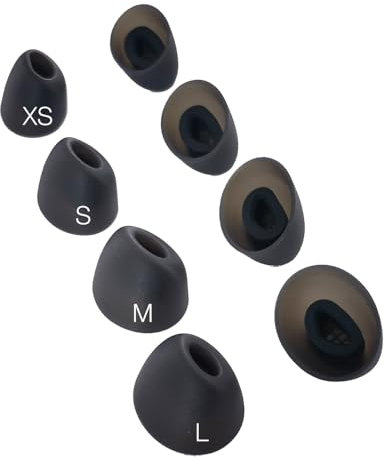 TENNMAK 8 x Ersatz-Ohrstöpsel für Jabra Elite 10 True Wireless Bluetooth Ohrpolster, 4 Paar, Mattschwarz