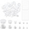 DHWEKU 120 Pieces Hole Covers, 5/6/8/10/13/25 mm White Hole Covers, Plastic Hole Covers, Hole Covers, Cover Caps for Drill Holes, Hole Cover for Cabinet, Adhesive Screw Caps