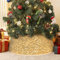 Alishomtll Glitzernd Weihnachtsbaumrock mit goldenen Pailletten, Funkelnde Christbaumdecke 60x40x20cm Weihnachtsbaumunterlage, Christbaumständer Weihnachtsbaumkragen mit Klettverschlussband