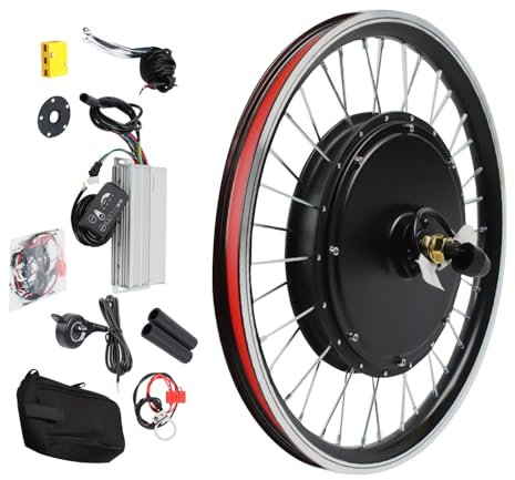 Fridgestea 20 Inch E-Bike Front/Rear Wheel Conversion Kit, Electric Bike Hub Motor Brushless & Toothless Motor Set for V brake & Disc brake, without Battery (Rear Wheel | 48V 1000W)