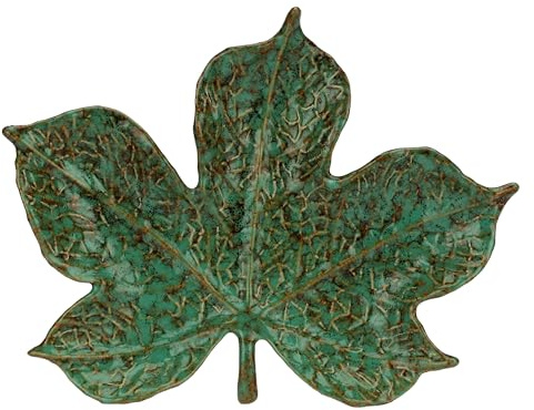 RITUALI DOMESTICI - Piatto foglia fico in gres, 17,5x22,5cm, profondità 3cm, collezione Sfogliami
