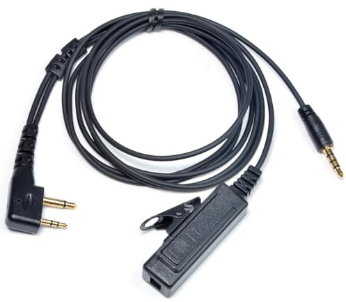HYSHIKRA Cavo audio universale 2-pin a 3,5 mm con PTT compatibile con Midland G7 pro G8 G9 pro M24 M24 Plus M48 M99 G6 XT G7 XTR e 3,5 mm Audio Input Interface Headsets with Microfoni