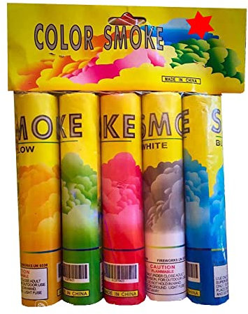 h2i Rauch Vulkan Fontäne | 5 Stück | Smoke Color Mix | +/- 35 sek | Smoke Tube Rauchfackel Rauchtopf Rauchgenerator Rauchbombe mit dichtem kräftigem Rauch Í Ganzjahresfeuerwerk Kat T1/F1