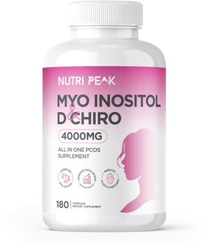 Max Strength Myo-Inositol & D Chiro | All in One PCOS Supplement | 4000MG | 180 Capsules | Hormone Balance for Women | Fertility Supplement for Women | Vegan & Gluten Free