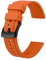BISONSTRAP Flexible Bracelet Montre en Silicone 24mm, Bracelet pour Homme et Femme, Bracelets Connectée en Caoutchouc, Orange avec Boucle Noire