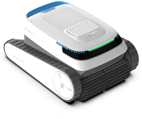 BOTLUXE Aspirateur de piscine pour piscines creusées, puissance de 45 000 Pa, navigation intelligente, robot nettoyeur de piscine sans fil pour sol de piscine, mur et ligne de flottaison, 120 min