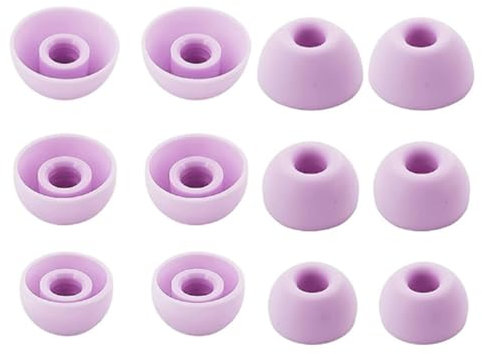 Rhinenet Eartips for Beats Studio Buds + Ear tips, Premium Silicone Antip Slip Cover Replacement Beats Earbuds Tips Ear pieces Fit in Charging Case 6Pairs S/M/L (Stone Purple)