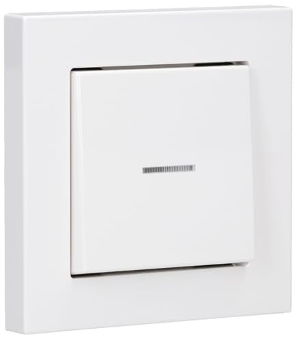 JUNG HOME Smarter Wechseltaster Komplettset BTA1001 Serie A Alpinweiß - Batterieversorger Bluetooth Taster