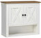 kleankin Farmhouse Bathroom Cabinet Wall Mounted, Bathroom Wall Cabinet with Storage Shelves and Cupboard, Ash Wood-Effect