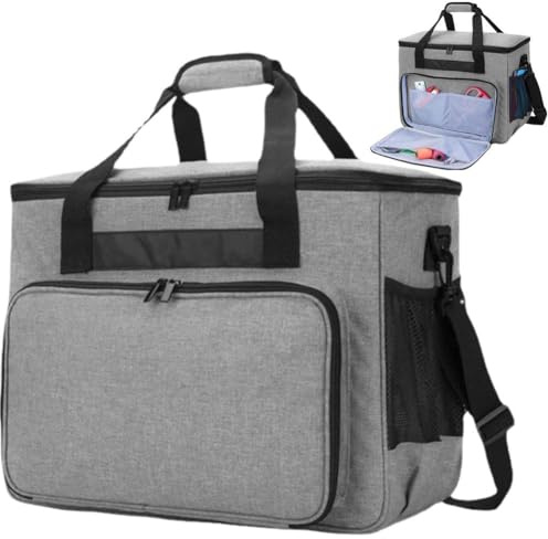 Abbdbd Bolsa para Máquina De Coser De Gran Capacidad, Estuche De Transporte Impermeable para Máquina De Coser con Bolsillos Y Asas, Bolsa De Almacenamiento para Máquina De Coser con Cremallera