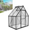 LZQ Serra da giardino in alluminio con fondazione, 125 x 180 x 195 cm, con porta scorrevole e lucernario, serra da giardino, resistente all'inverno, per l'allevamento di pomodori (6 x 4 ft)