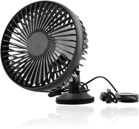 USB Car Fan, Electric Auto Cooling Fan for Dashboard & Windshield, 12V/24V Universal 360°Rotating Air Circulation With 3 Speed,Strong Wind Low Noise For Car, Truck Camping,home Hot Weather