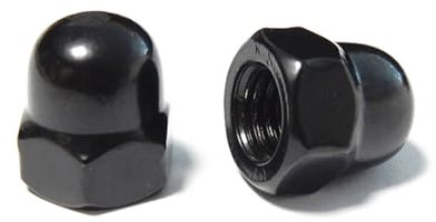 BACSHBY 5 Piezas Tuercas Ciegas Hexagonales M12 Acero Inoxidable DIN 1587 Tuercas Sombrerete Hexagonales Negro para Tornillos, Pernos y Varillas Roscadas