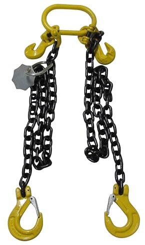Chain Sling with Shortening Clutches (Lifting G80 1.5T 3.15T 1M 2M Single Double 4 Leg Bulk Lifter) (2M, 8MM Chain 2 Leg)