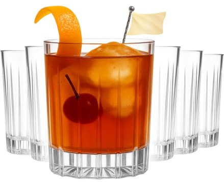 MUVELL 6er Tumbler Gläser Set „Switzerland“ - 300 ml Trinkgläser & Wassergläser - 3 mm Glasstärke, Kristallklar & spülmaschinenfest - stabile Cocktailgläser & Whiskygläser