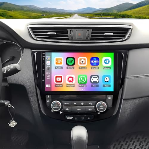 Android 14 Car Stereo for Nissan Qashqai J11 2013-2017 with CarPlay Wireless Android Auto Head Unit 2 Din Car Radio 10 Inch HD Touch Screen GPS WiFi FM RDS Bluetooth SWC Mirror Link Backup Camera